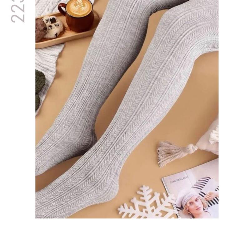 جوراب شلواری بافت طرح خوشه گندم رنگبندی ضخیم سایز بزرگ 40-54